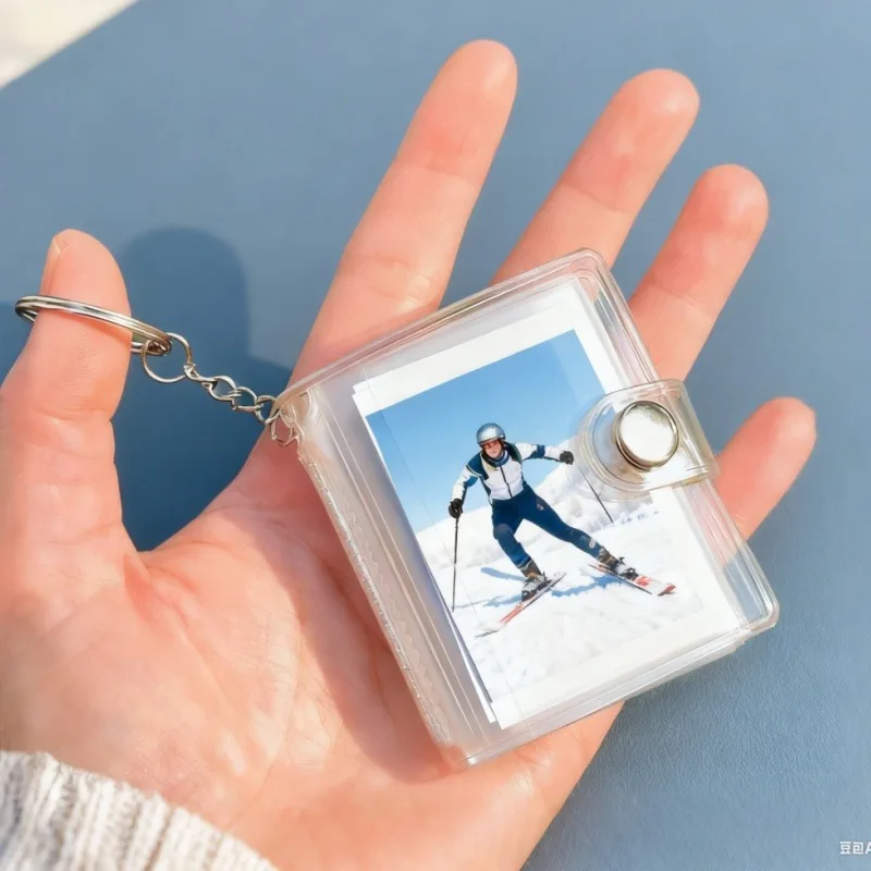 Pockets Portable 1/2/3 Inch Mini Photo Albums Key Chain Jewelry Photos Holder For Photos Cards Small Album Book Card Holder