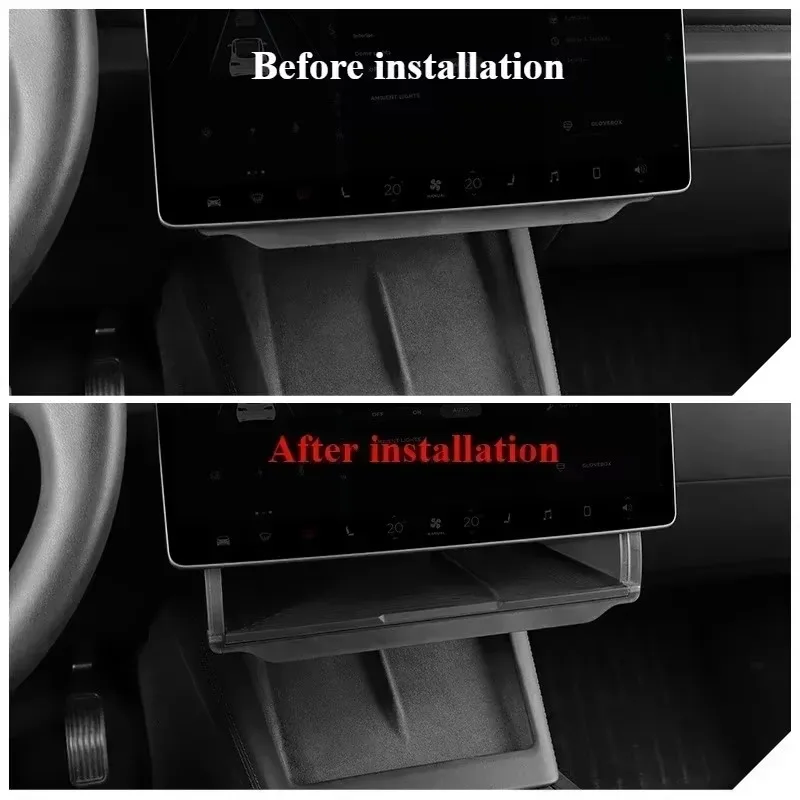 For Tesla Model Y/3 Highland Model Y Juniper Hidden Storage Box Organizer Tray Under Central Control Screen Box Car Accessories