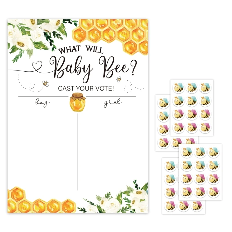 Baby Shower Supplies Gender Reveals Game Kits Stylish Poster Board with Stickers Boy or Girl Predictions Accessories