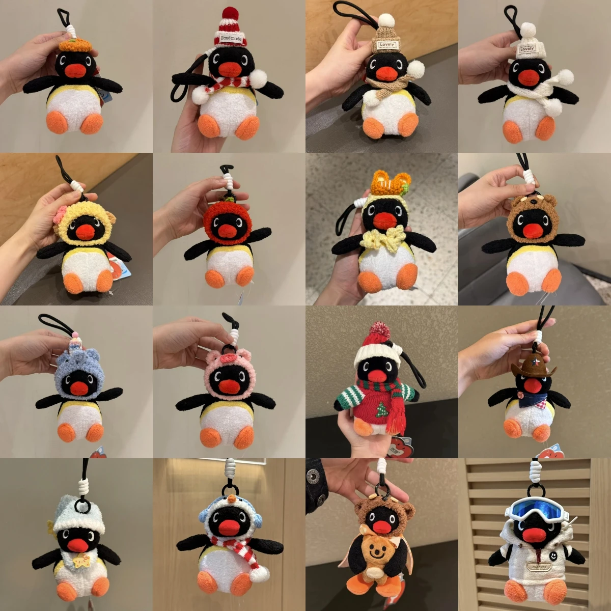 Kawaii البطريق ألعاب من القطيفة الإبداعية كيرينغ عروسة كارتون رائعة على ظهره قلادة عيد الميلاد هدية عيد للأطفال