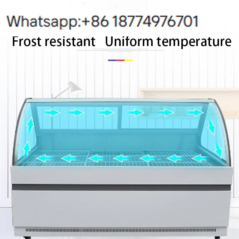 

Commercial Copper-Tubed Refrigeration Cabinet Cake Display Food Preservation Showcase Fridges Pre-Cooked Cold Dishes Menu Boards