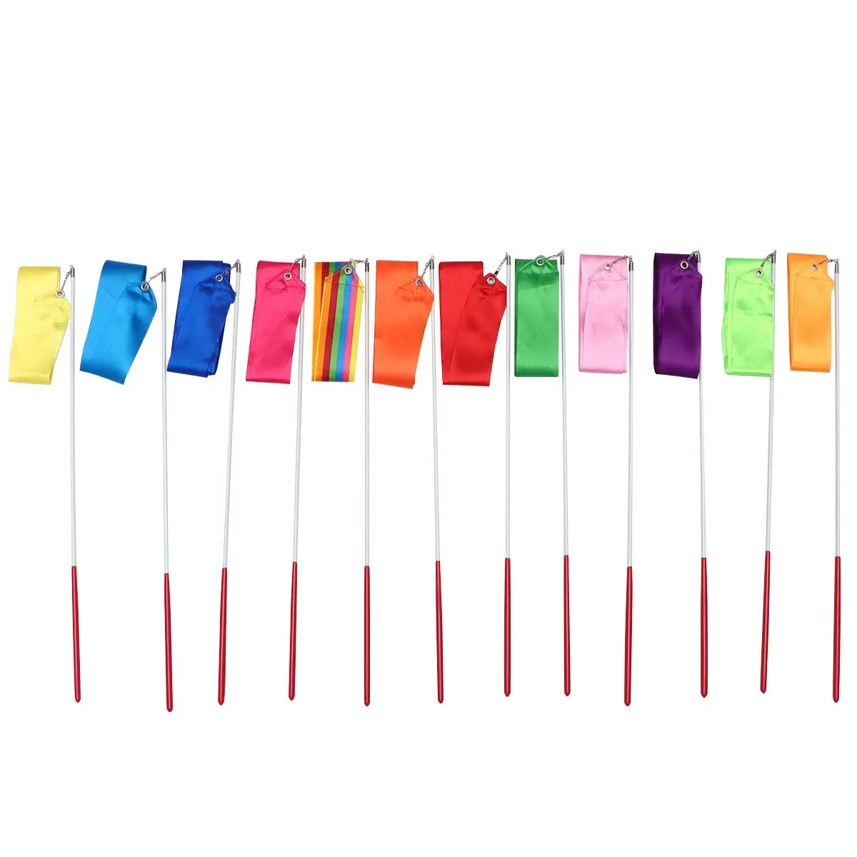 12 cintas de colores para gimnasia rítmica, de 4 metros de largo, para danza, ideales para niños y adultos, para clases de entrenamiento de baile, como regalo o para fiestas de cumpleaños.