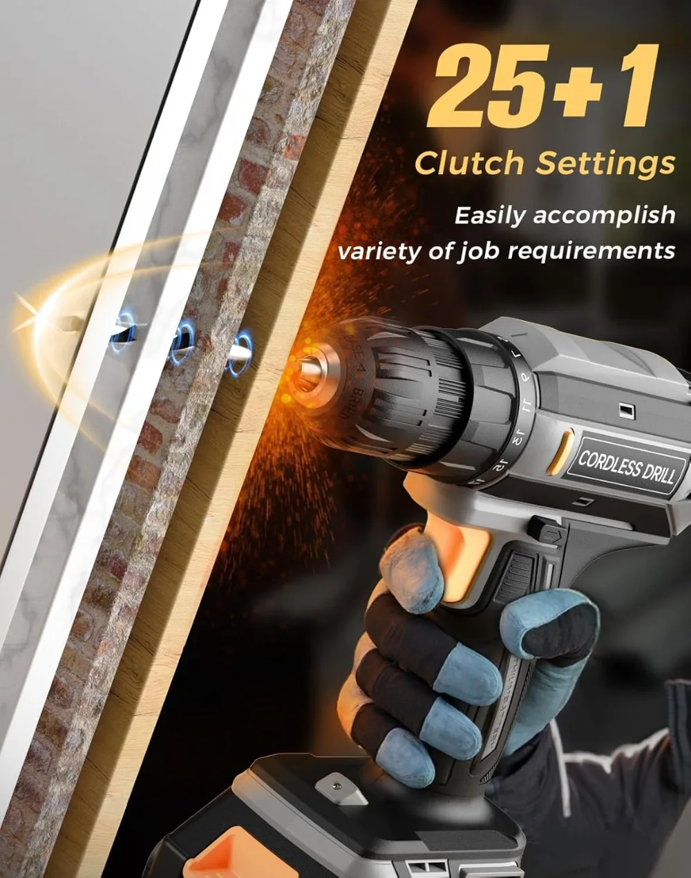 20V MAX Cordless Drill Set with 2.0Ah Battery, 3/8