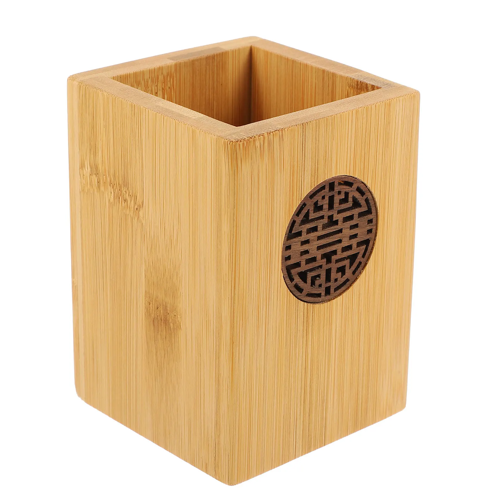 

High Capacity Bamboo Pen Holder Hollow out Design Brush Storage Desk ganizer Portable Pencil Container Household Item