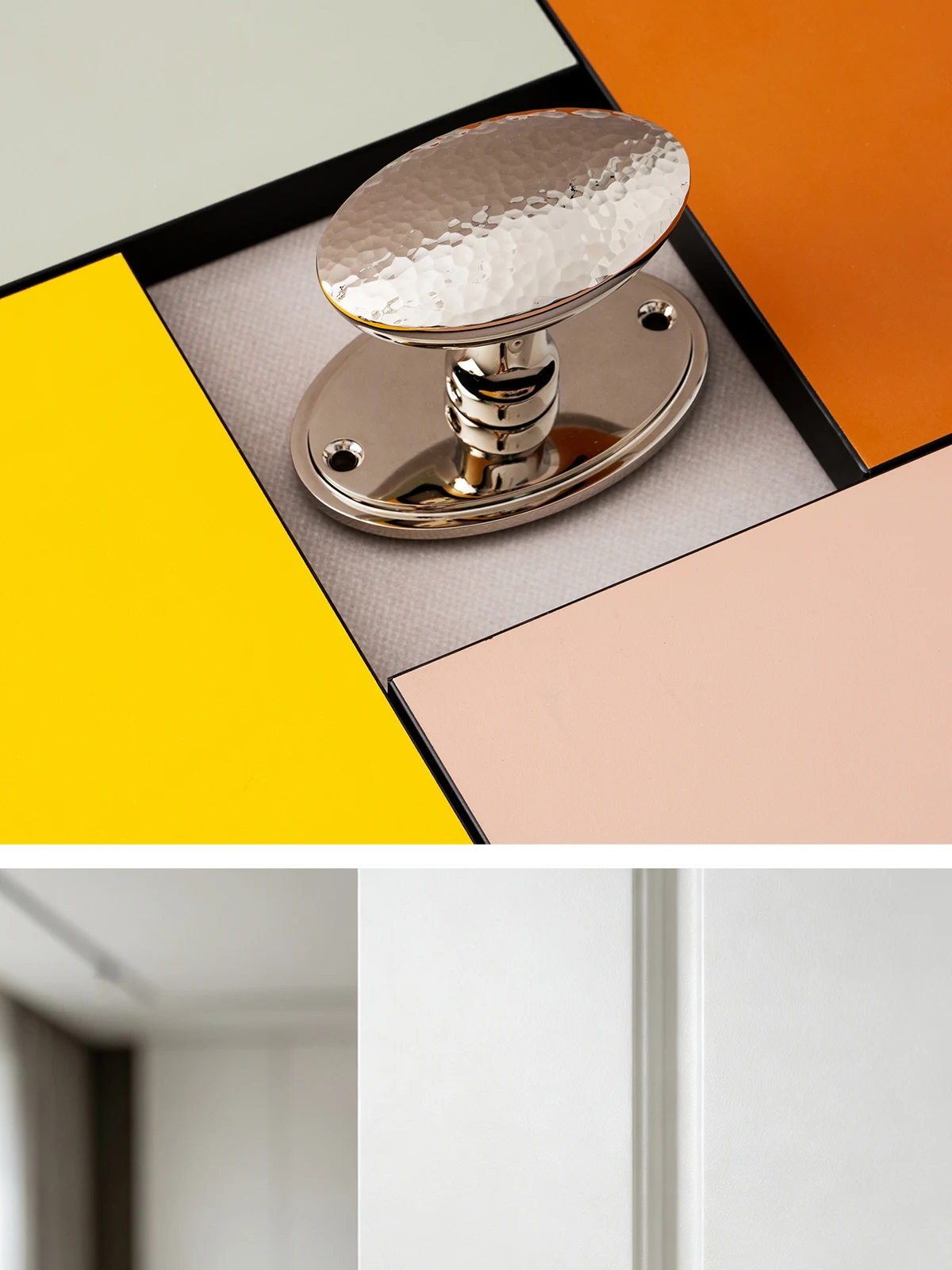 Dooroom Messing-Türschloss, gehämmert, amerikanischer Stil, großumrandete Schale, für Innentüren im Schlafzimmer, Dummy-Privatsphärenschlösser, Badezimmerschlösser – Detail 7