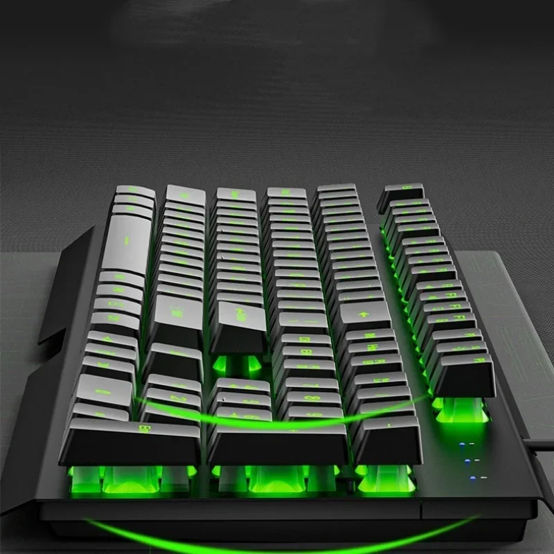 104 Keys Gaming Keyboard Wired Keyboard Color Matching Backlit Mechanical Feel Computer E-sports Peripherals for Desktop Laptop