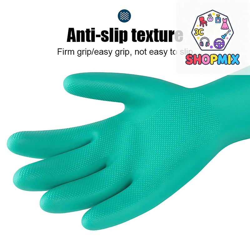 

Latex Free Thick Nitrile Gloves - Chemical Acid Resistant Waterproof Long Sleeve Gloves For Gardening Chemical Painting