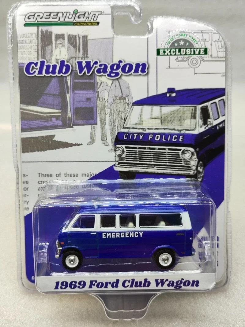 

1:64 1969 Ford Club Wagon police car High Simulation Diecast Car Metal Alloy Model Car kids toys collection gifts W620