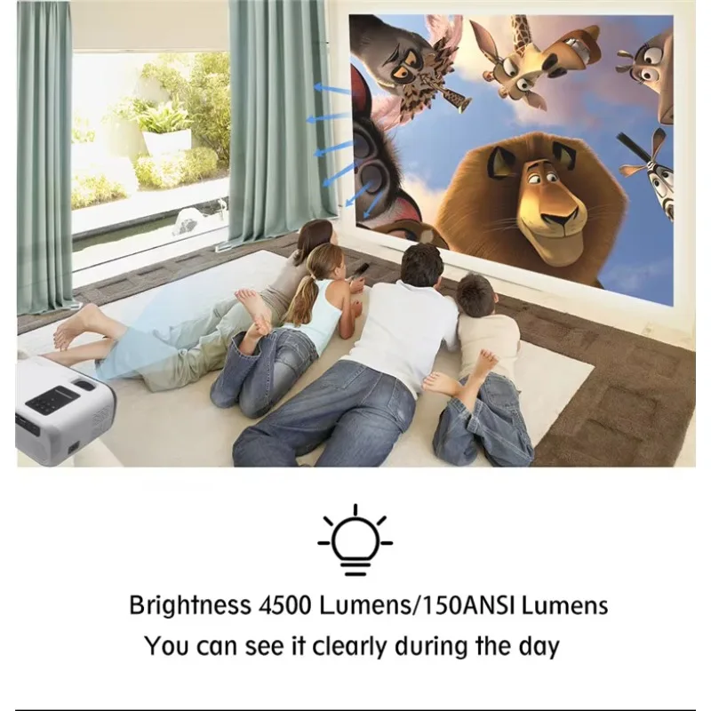 Proyector Android LCD Proyector de vídeo portátil Pantallas de proyección de 7000 lúmenes Proyector LED Cine en casa