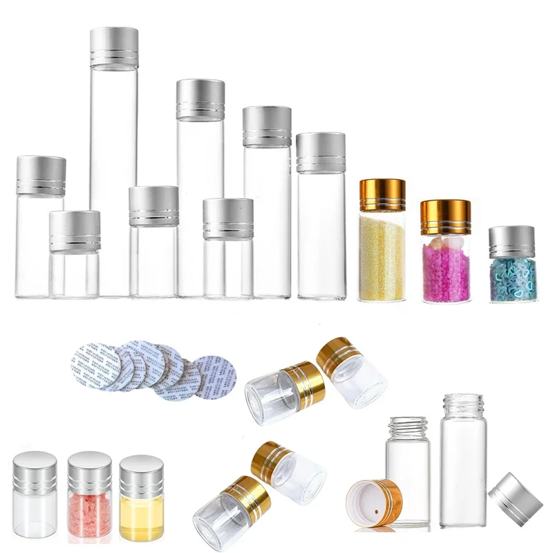 5Pcs 5/8/10/12/15/20/25ml Mini Clear Glass Bottles Gravel Bottle Sample Vial DIY Container For Wedding Decorations Party Gift