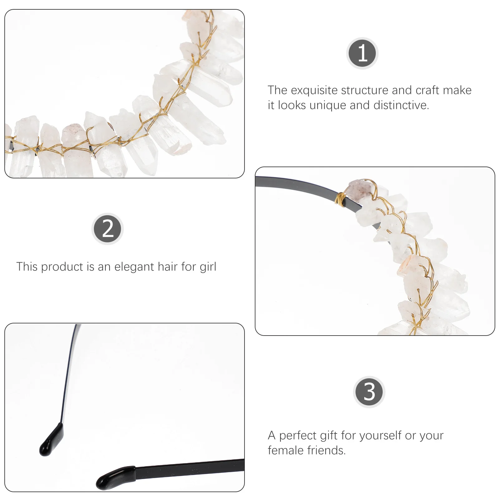 

Crystal Hair Band Stylish Chic Headdress Exquisite Hair Accessories For Wedding Party Daily Use Party Supplies