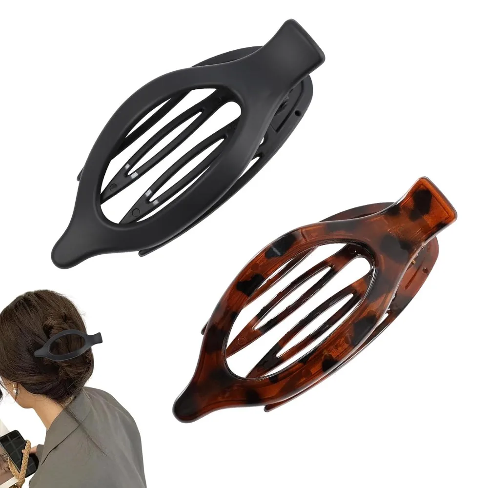 

Women's Pointed Oval Hair Clip, Flat Claw Clip and Duckbill Hair Clip for Thick or Thin Hair, Non-slip Daily Styling