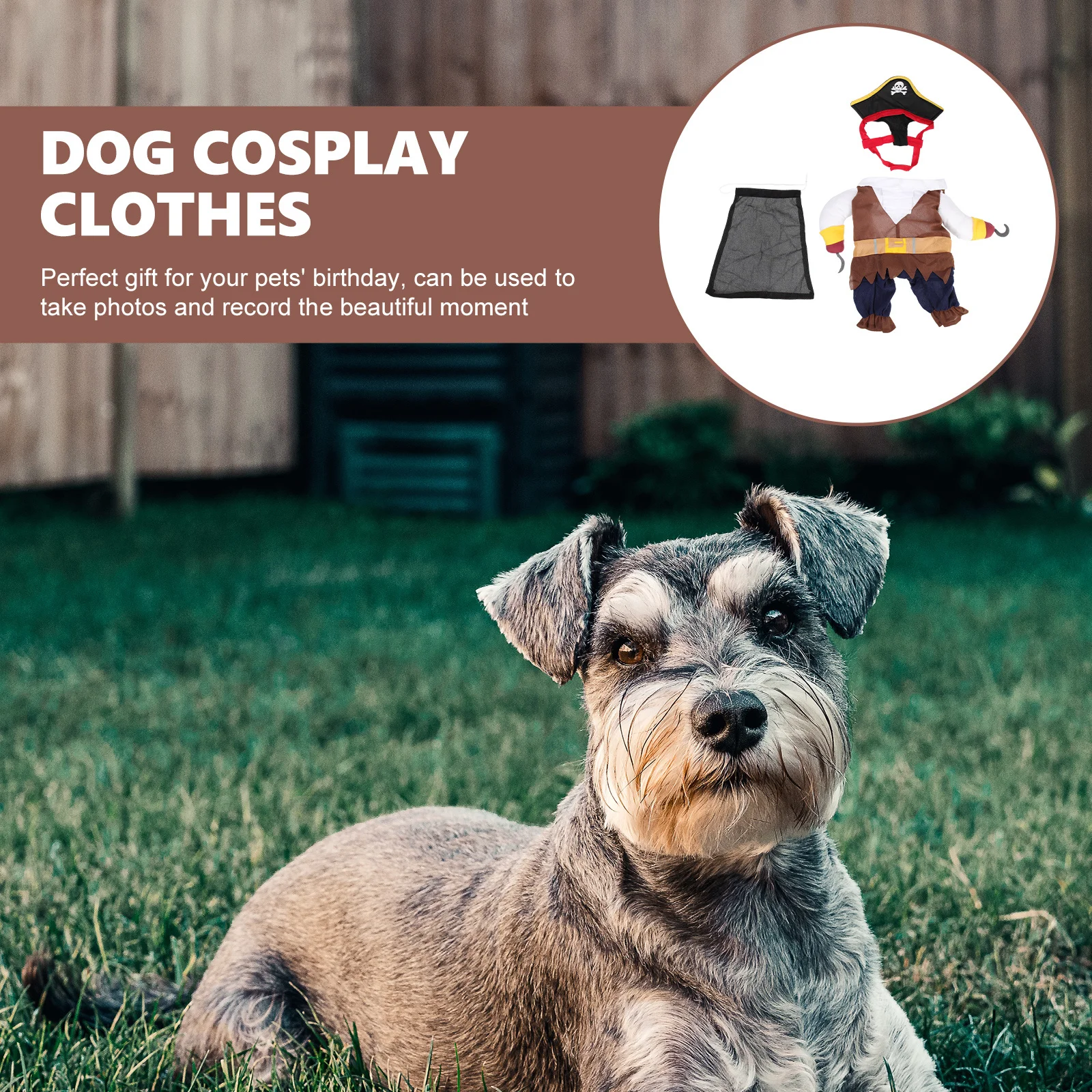 

1Set Pet Pirate Costume Halloween Dog Cosplay Clothing Adorable Cotton Comfortable Party Decorative Dog Clothes