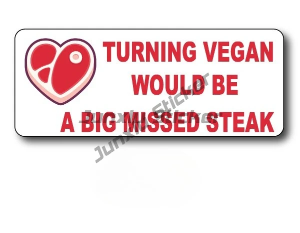 

ANTI VEGAN I LOVE STEAK STICKER FUNNY BUMPER STICKER