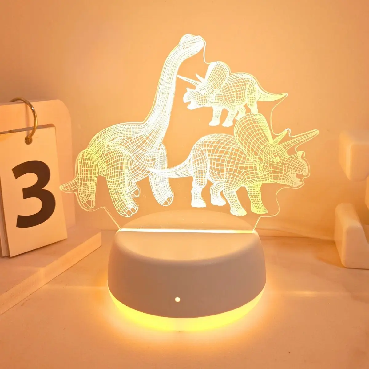 

T-Rex 3D Night Light Creative Desktop Bedroom Ambiance Decorative Light Room Decorative Light Mini Gift Light Bedside Night Ligh