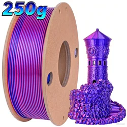 250g Silk PLA Filament 2 Color in 1 3D Printing Filament 1.75mm PLA 3D Printer Filament Fit Most FDM Printers,Rose Red Dark Blue