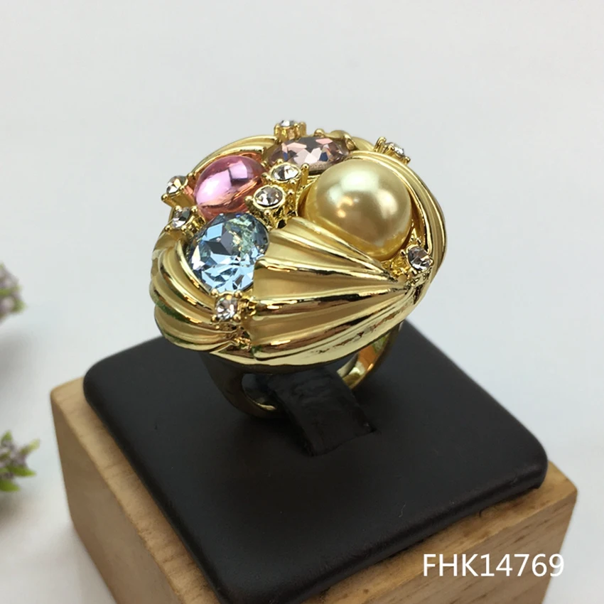 Yuminglai Premium Luxury Ladies Party Ring Gold-plated Silver gold-plated two-tone ring free shipping gifts FHK14769