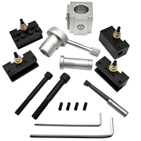 1 Set Mini Quick Change Tool Lathe Tool Holder Post Cutter Holder Screw Kit Set Boring Bar Turning Facing Holder