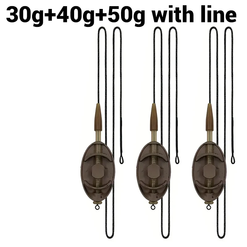 1pc/3pcs Zinc Alloy Method Feeder with Leadcore Lines - 20g/30g/40g/50g Weights, Multi-Color Options for Ice Fishing, Stillwater view 5