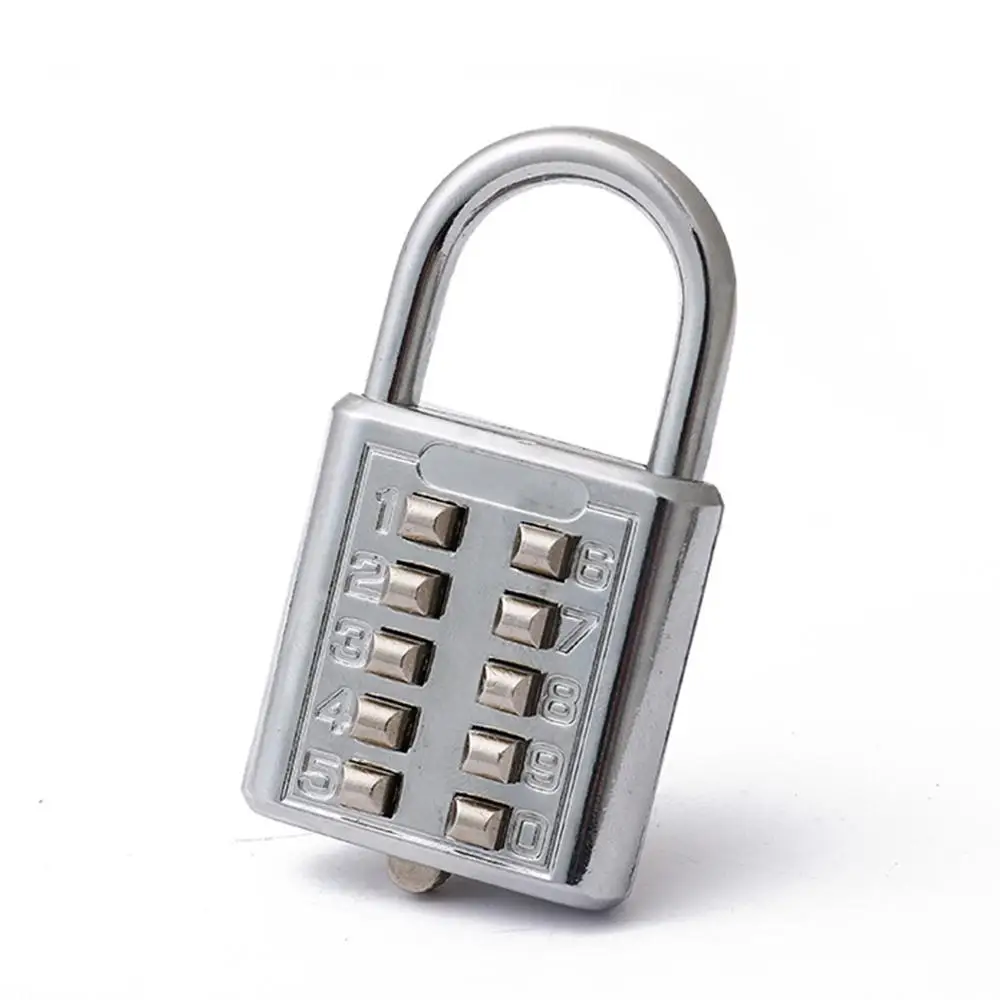 1PC กุญแจดิจิตอล10คีย์ล็อครหัสแผ่นไฟฟ้ารหัสผ่านไม่สามารถเปลี่ยนได้ด้วยตัวล็อคกุญแจล็อกกันขโมยกระเป๋าลิ้นชัก