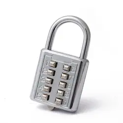 1PC 10-key Digital Key Code Lock Electroplate The Password Cannot Be Changed With The Lock. Drawer Luggage Anti-theft Padlock