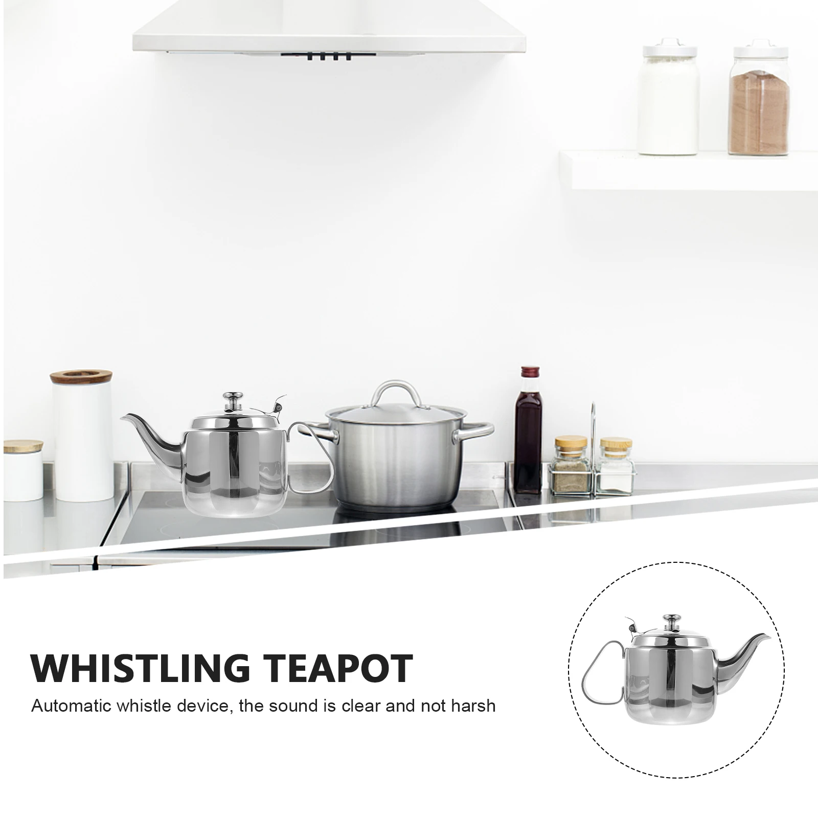 

1pc Thickened Stainless Steel Teapot Large Capacity Heat Resistant Filter For Home Office House Strainer Creative Design