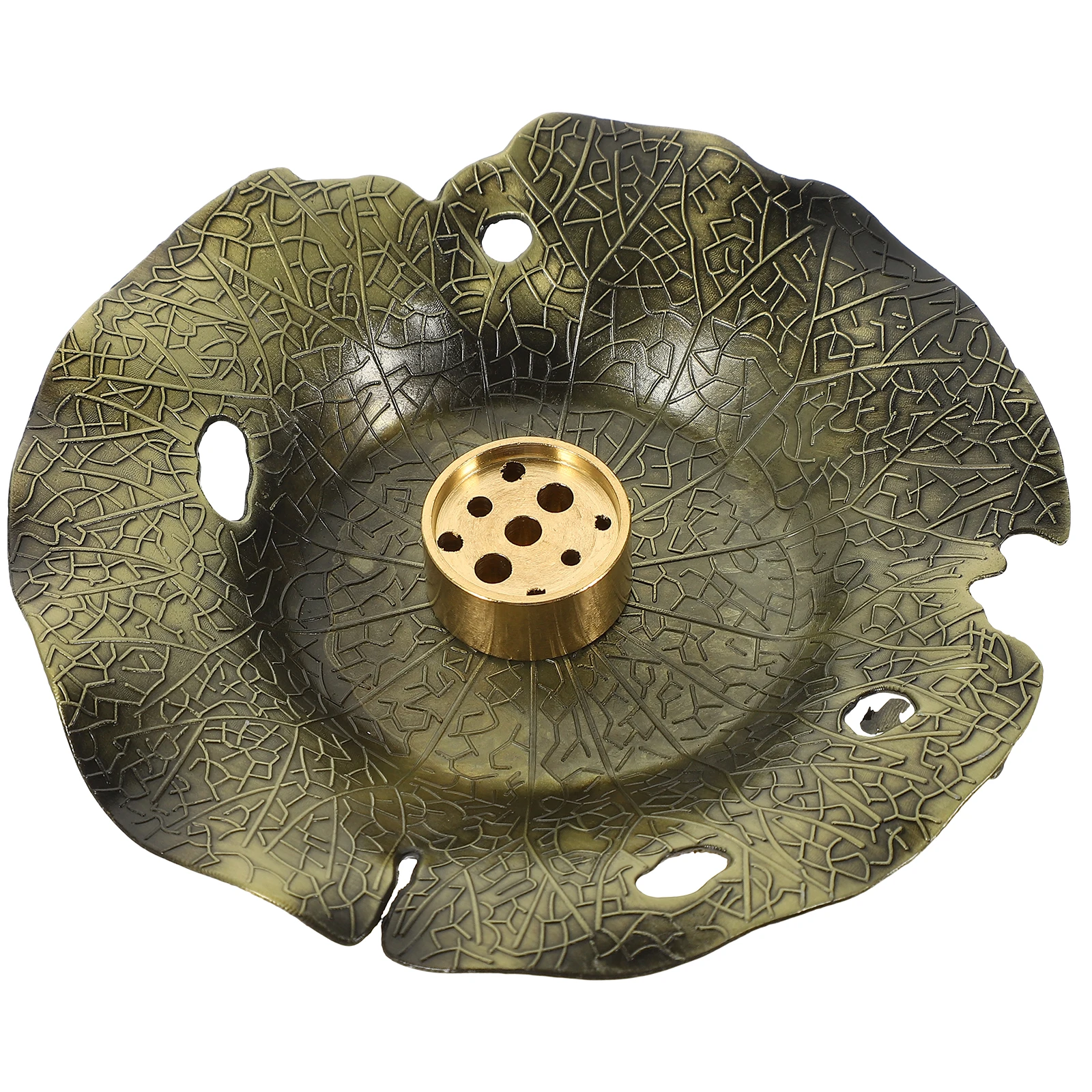 

1 Set Vintage Metal Incense Holder Censer Ornament Exquisite Stick Burner Base Decorative Tray Household Desktop Stand Retro