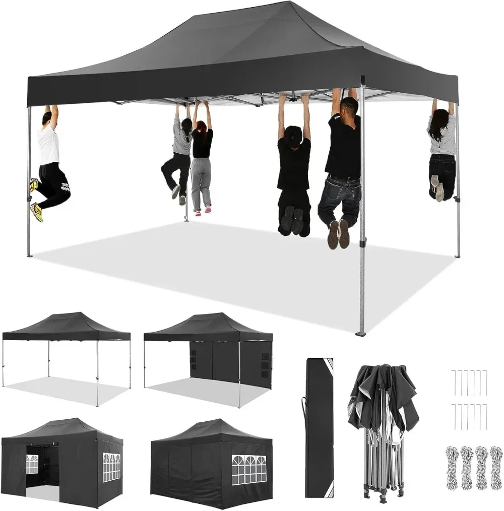 10x15 Pop up Canopy Gazebo 3.0, with 4 Removable Sidewalls, All Weather Sunshade 100% Waterproof Outdoor Canopy Tents