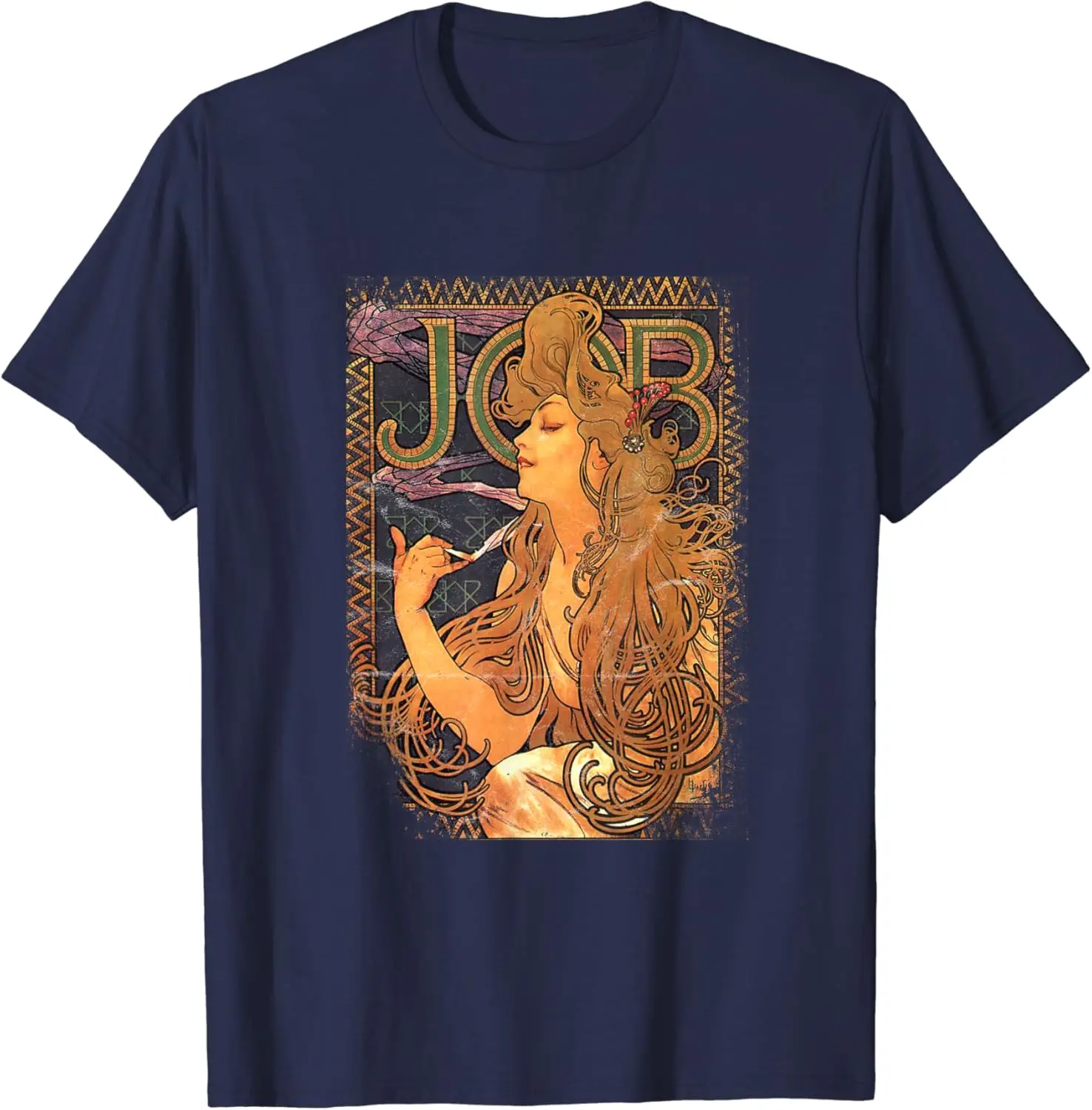 Vintage Art Nouveau Alphonse Mucha JOB Woman Illustration T-Shirt