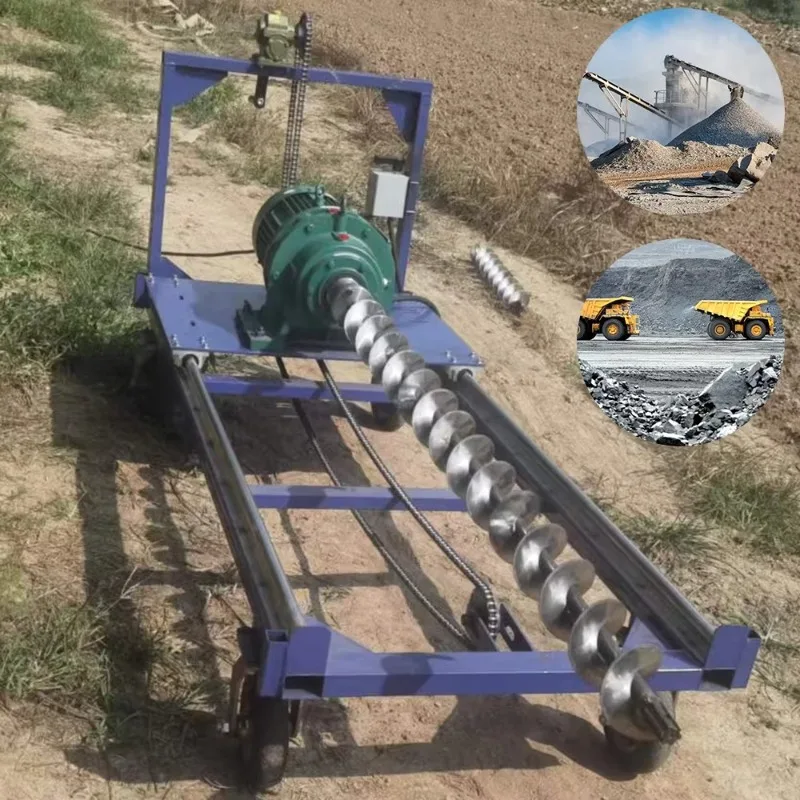 Horizontal water drilling rig lower spiral