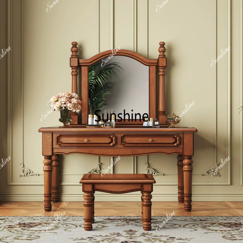 American retro solid wood dresser bedroom is simple and modern with drawers