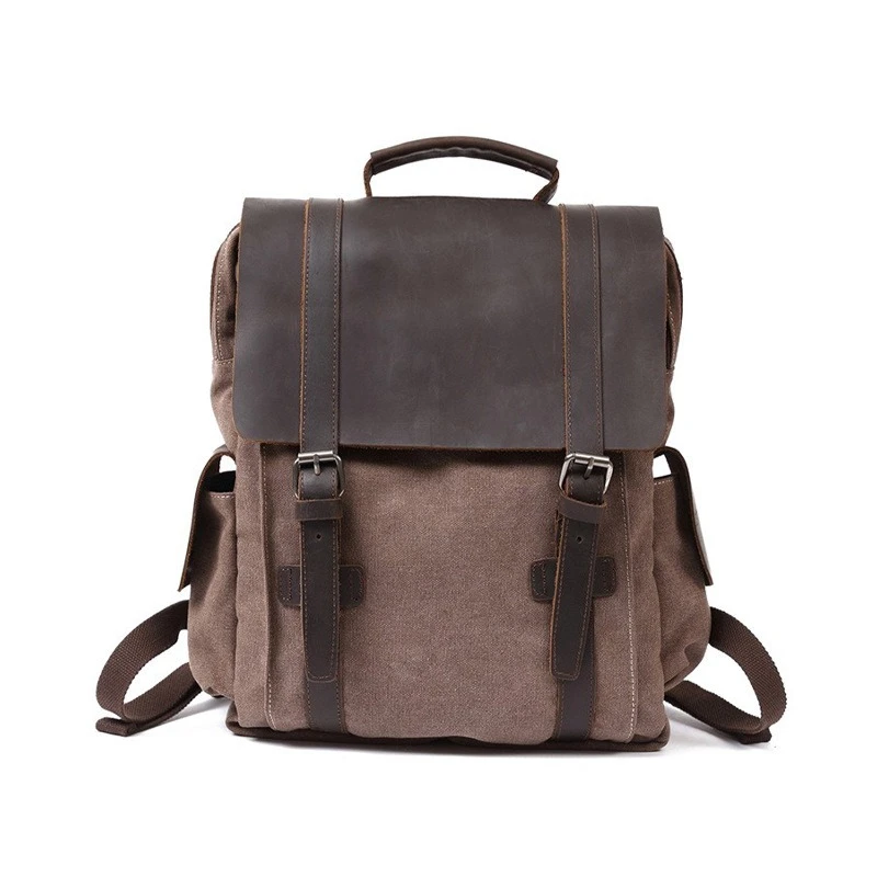 

Vintage Fashion Backpack Leather Military Canvas Backpacks for Men Women School Backpack School Bag Bagpack Rucksack Mochila
