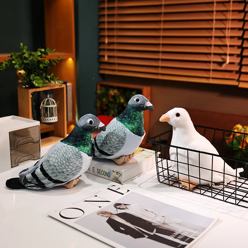 30CM Lifelike Dove Plush Toys Soft Stuffed Animals RealLife Homing Pigeon Dolls Home Decor for Kids Children Boys Birthday Gifts
