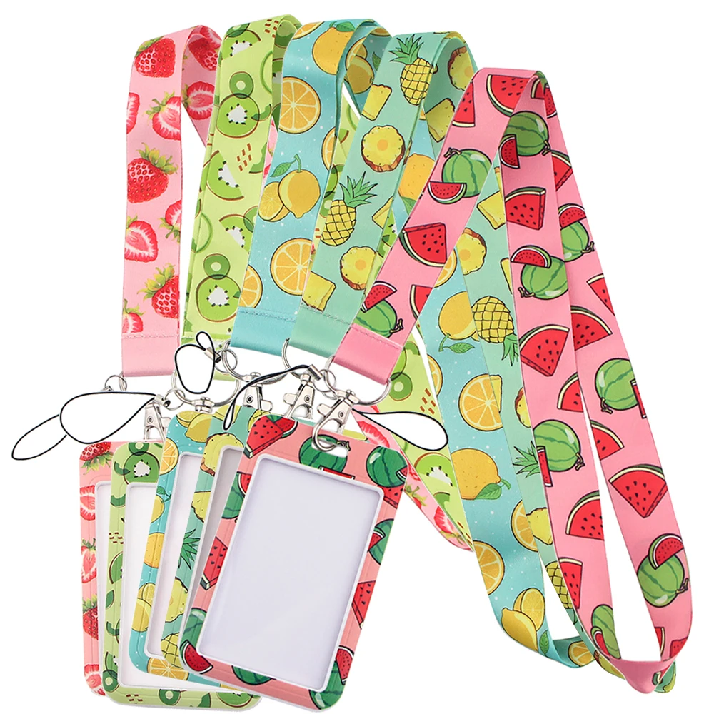 Cute Fruit Watermelon Design Key Lanyard - Employee ID Access Card Badge Holder Lanyard for Key Chain Keyring Holder
