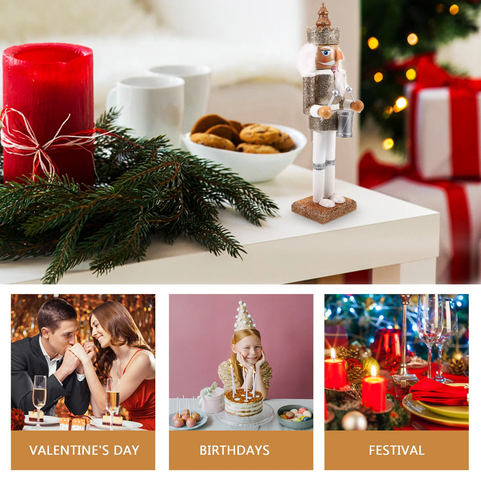 

Christmas Decor for Shelves Vintage Small Traditional Nutcracker Soldier Figures Shelf Decorations Figurines