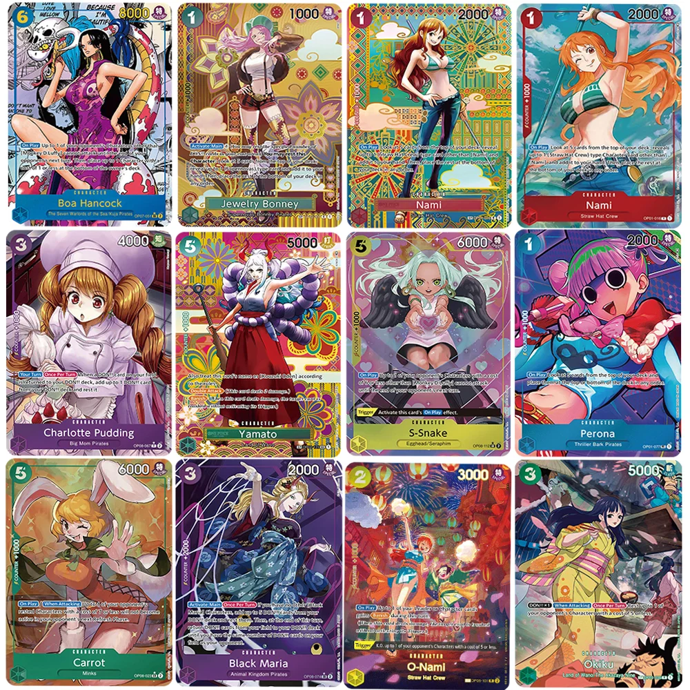 

English Version Anime One Piece OPCG Card Nami Straw Hat Crew/Yamato Land of Wano Game Anime Collection Proxy Cards