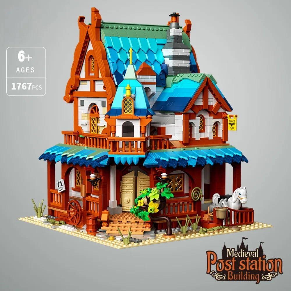 GSF MOC Castillo ciudad arquitectura Medieval estilo casa micro bloques de construcción mini ladrillos juguetes de construcción para niños regalos