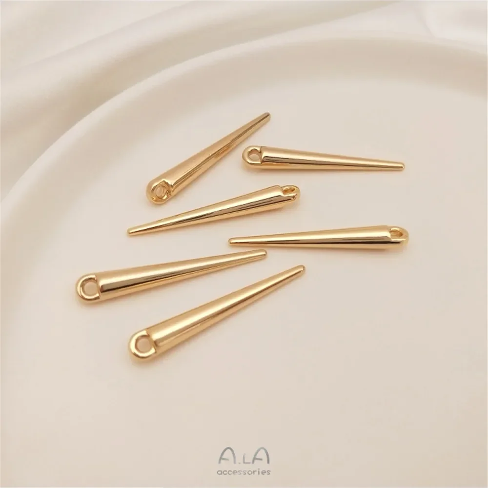 14K Gold Plated Long pepper nail conical willow nail pendant Diy necklace earrings pendant