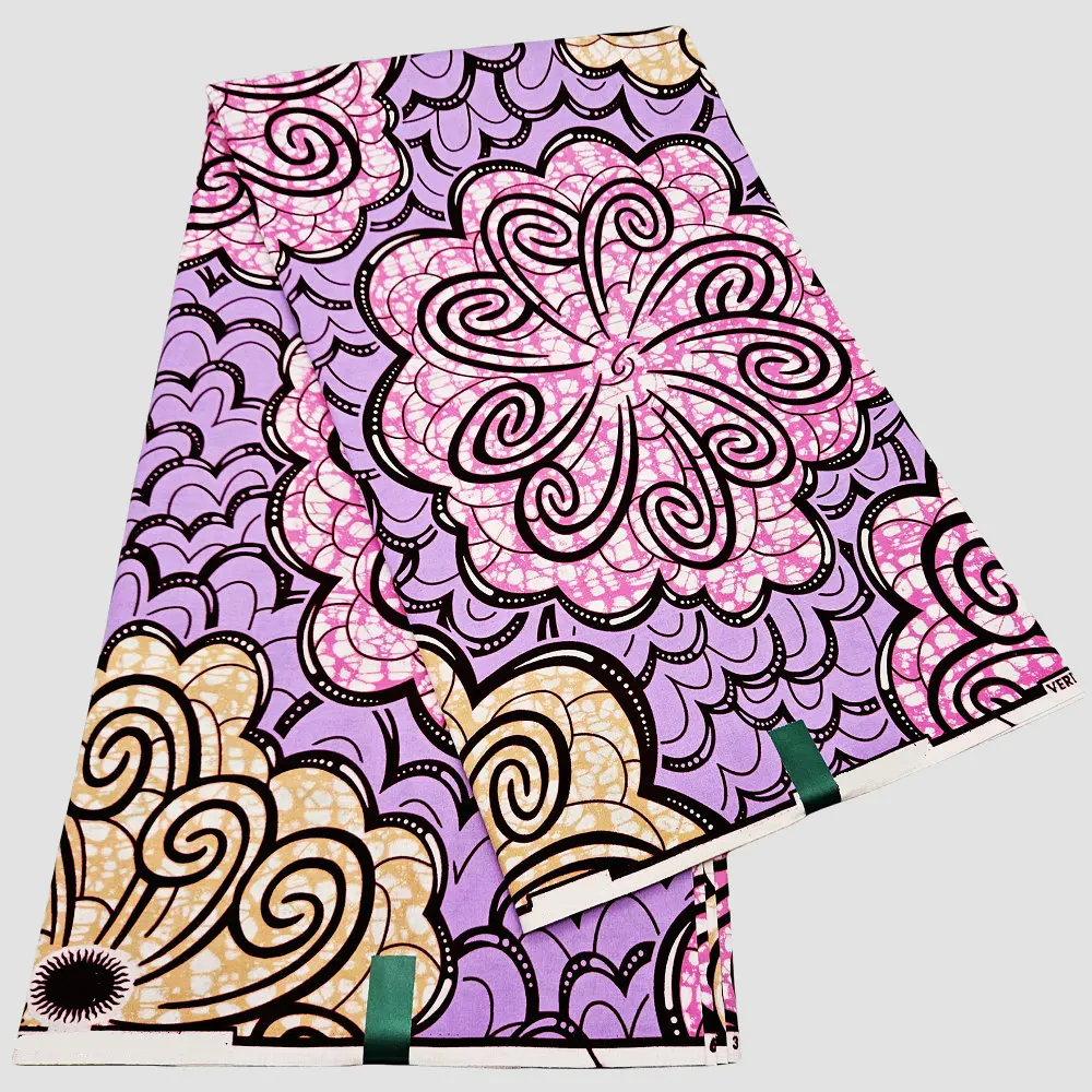 Selection African cotton wax printed fabric, original Dutch wax hollandaise, 6 yards clothing wax