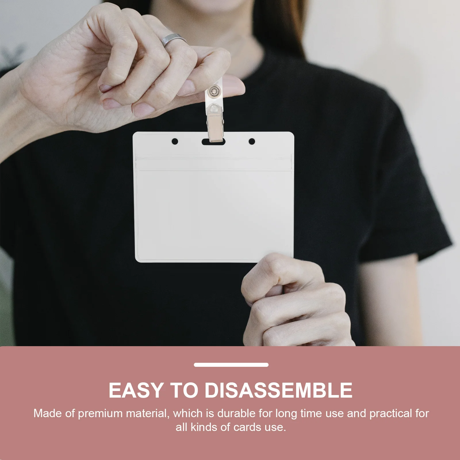 

5Sets Clear Cards Holder Premium Quality Id Card Holder for Business Credit Name Badge Work Cards Protective Sleeve Portable