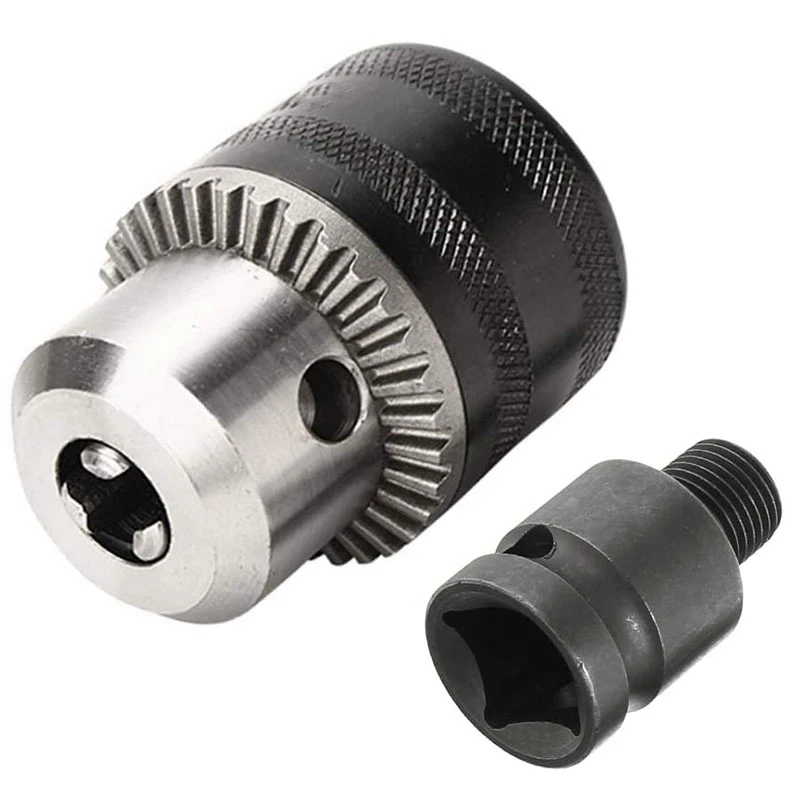 Llave de 1,5-10mm con capacidad de 1/16-3/8 pulgadas, convertidor de portabrocas, adaptador hembra cuadrado de 1/2 pulgadas