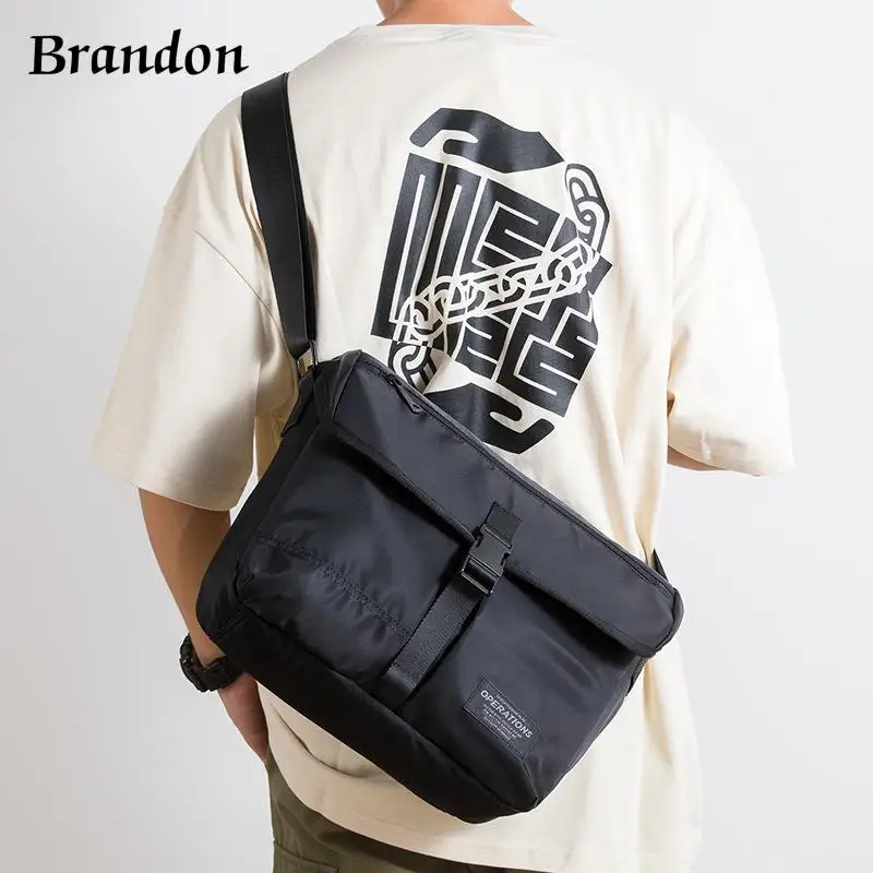 

Korean Casual Men's Shoulder Bag Oxford Cloth Personality Sports Messenger Bag Trend Fashion Youth Commuter Crossbody Bag