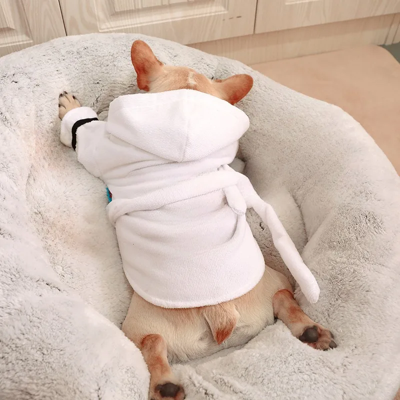 Pet Dog Bathrobe for Puppy Dogs Cats Coat Dog Pajamas Sleeping Clothes Soft Pet Bath Towel Clothes Quick Drying Pet Accessories