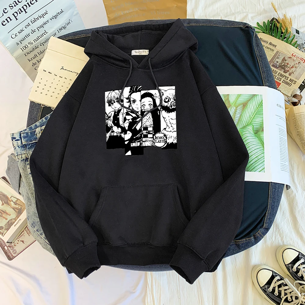 Demon Slayer Anime Character TEAM Hoodies Harajuku Crewneck Clothing Autumn O-Neck Pullovers Hoody Autumn Loose Hoody Male