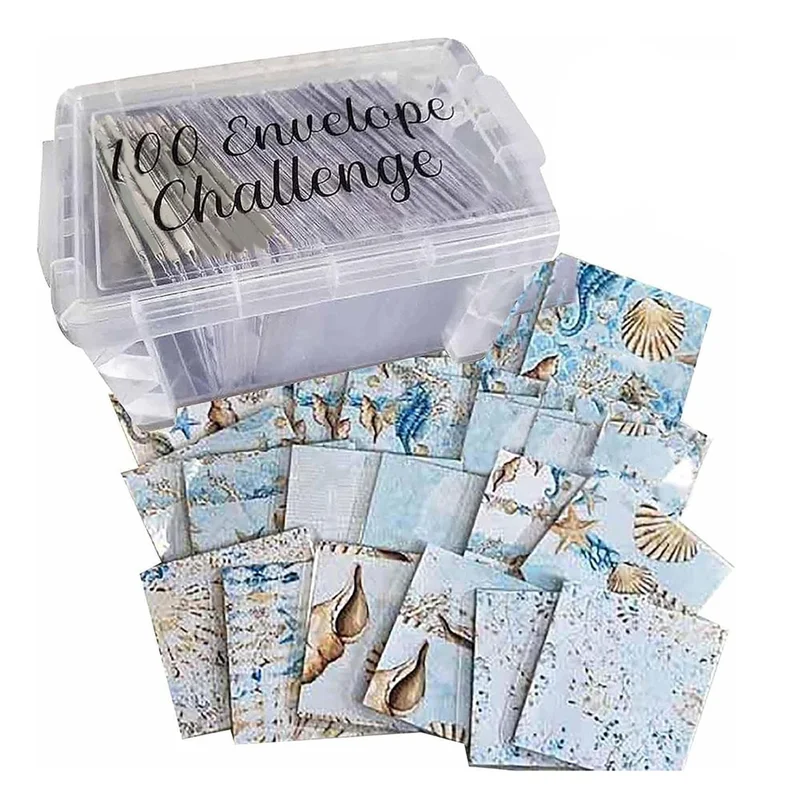

Practical-100 Envelope Challenge 100 Envelopes Money Saving Challenge Box Kit High Quality Perfect For 100 Day Savings Challenge