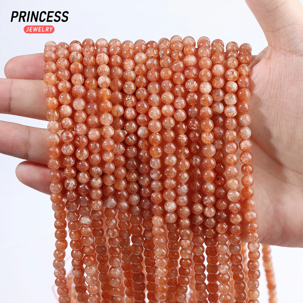 

A++ Natural Golden Sunstone Healing Crystal Beads for Jewelry Making DIY Bracelet Necklace Accessories