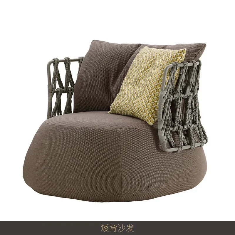 Outdoor sofa courtyard, designer hotel rattan chair, sofa rattan weave, balcony scenic sofa chair