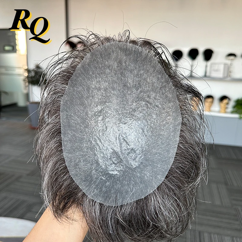 18mm Curly Pre Styled Men Toupee Thin Skin 0.04mm Human Hair Toupee 220 Color Hair Replacement System Piece Protesis Hombre Male