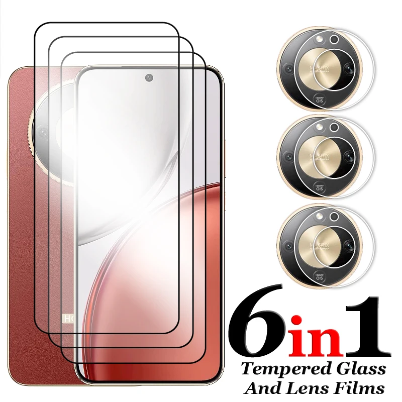 

6in1 For Honor X9d 5G Glass For Honor X9d Tempered Glass 2.5D Full Cover Glue Screen Protector For Honor X9d Lens Film