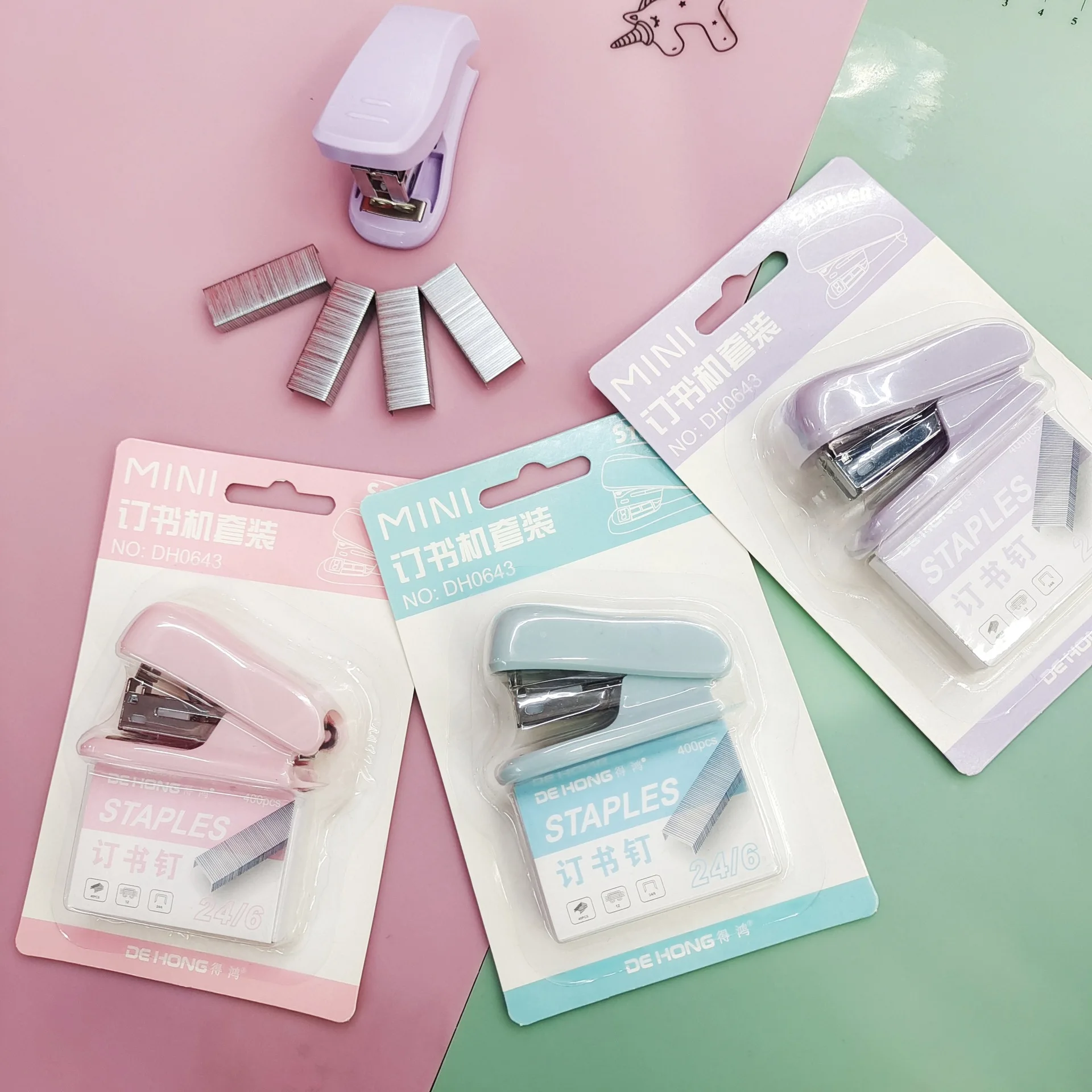 1pcs Mini Stapler Set Staples  Paper Binder Stationery Office Binding Tools School Supplies  Kawaii Stationery